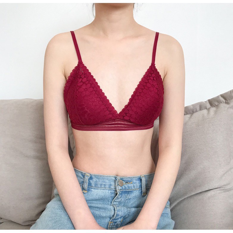Áo Bra Ren Dây Mảnh Ba Màu, Áo Lót Nữ Hở Lưng Gợi Cảm [Ảnh Chụp Thật] - OB026