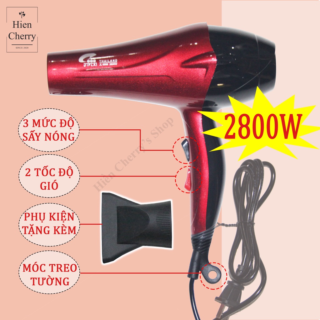 Máy Sấy Tóc 2 Chiều Nóng Lạnh Công Suất Lớn 2800W (tặng kèm đầu thổi)
