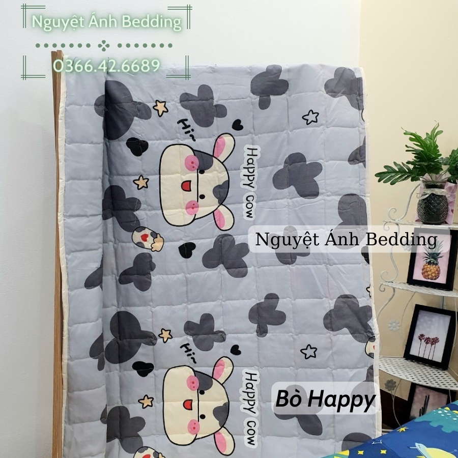 👶 Chăn đắp điều hoà hè thu cho bé muji, mền cotton poly mẫu Ngựa hồng pony - Ib chọn thêm mẫu