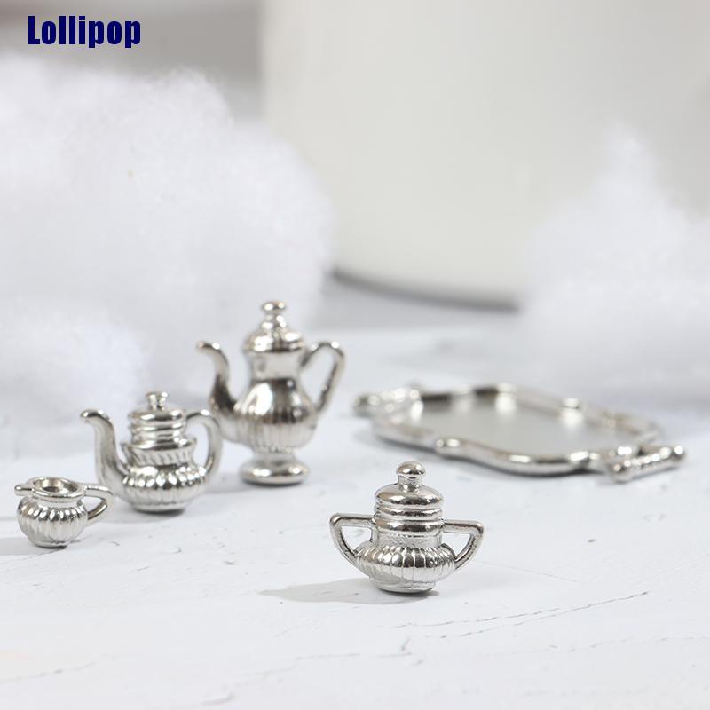 Bộ 5 Mô Hình Ấm Trà Tỉ Lệ 1: 12 Trang Trí Nhà Búp Bê