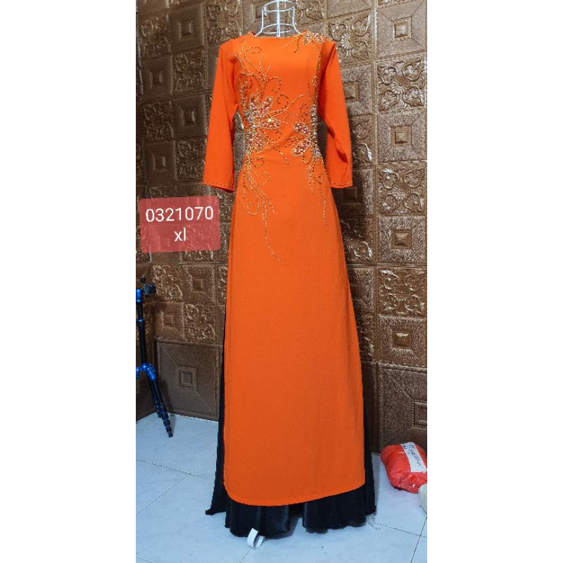 Áo Dài Mẹ lụa chifon đính kim sa