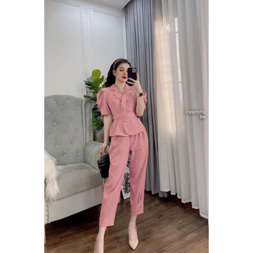 Set quần baggy áo vest tay ngắn 3007 J