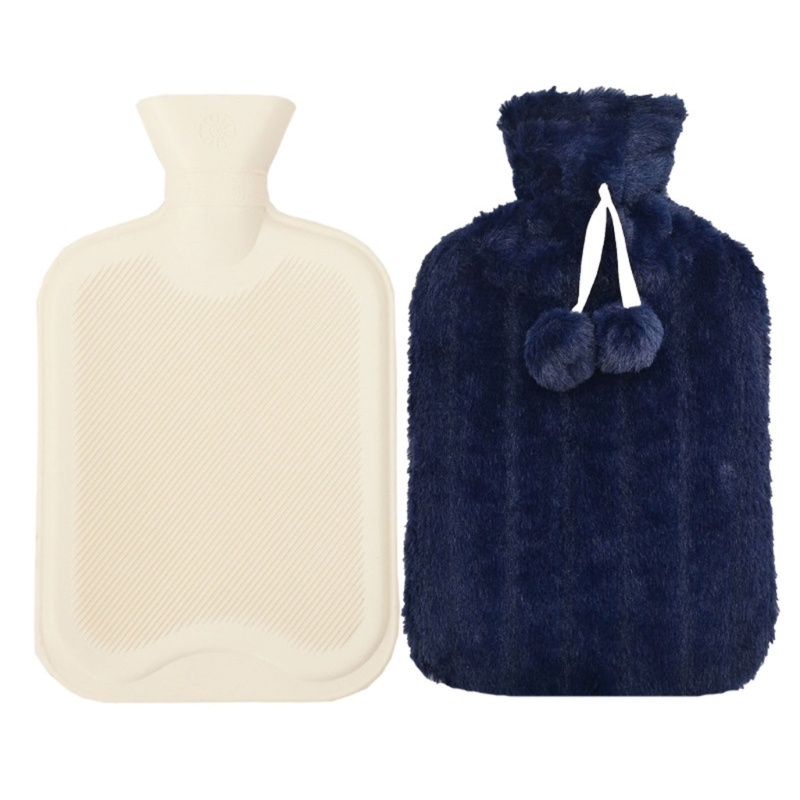 Bình Đựng Nước Nóng Giữ Ấm Tay / Chân Bằng Lông Nhung Có Vỏ Bọc Cách Nhiệt 2000ml