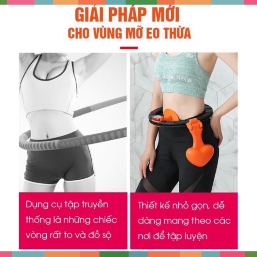 Vòng lắc eo giảm mỡ tự động nhập khẩu - Chính hãng HuLa Hoop chỉnh cân nặng vòng eo - Đồng hồ điện tử tự động đếm số