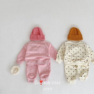 Bộ dài tay thu đông nỉ da cá cho bé gái từ 10-22kg
