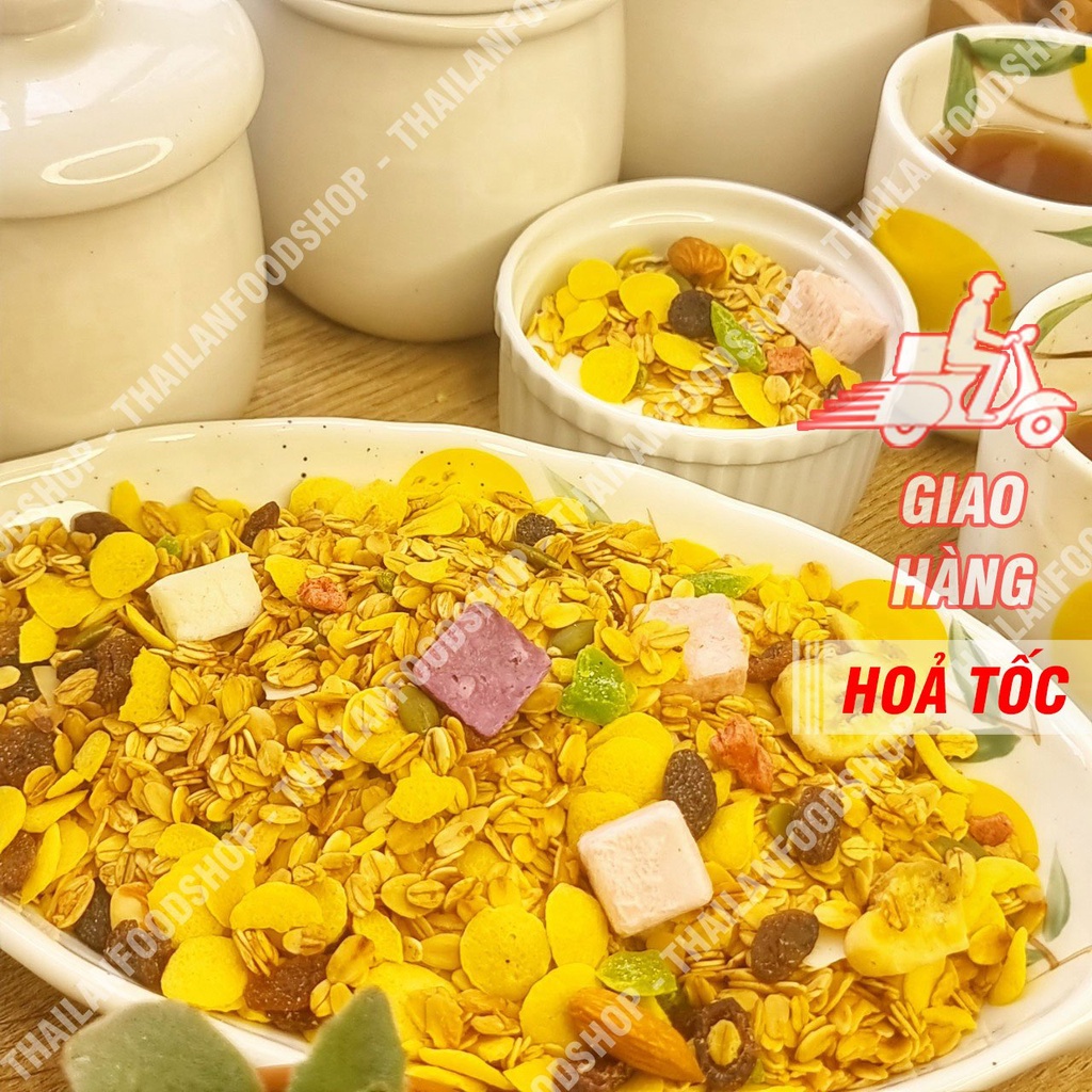 Hạt Dinh Dưỡng Sữa Chua Trái Cây Meizhoushike Yogurt, Nuts Oatmeal - Gói Màu Hồng 400Gr