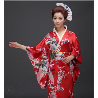 Kimono yukata hình chim công. Hàng về sau 10 ngày