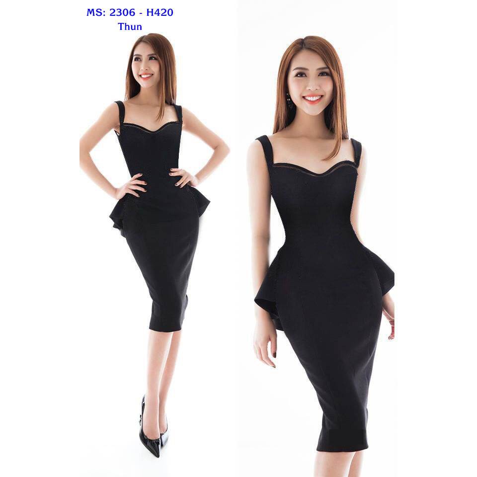 Đầm Ôm Body Kiểu Hai Dây Peplum