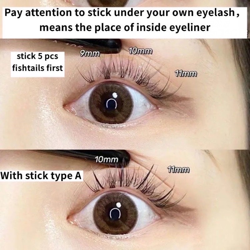 set mi giả tự nối 3 in 1 ( tặng kèm keo và nhíp )