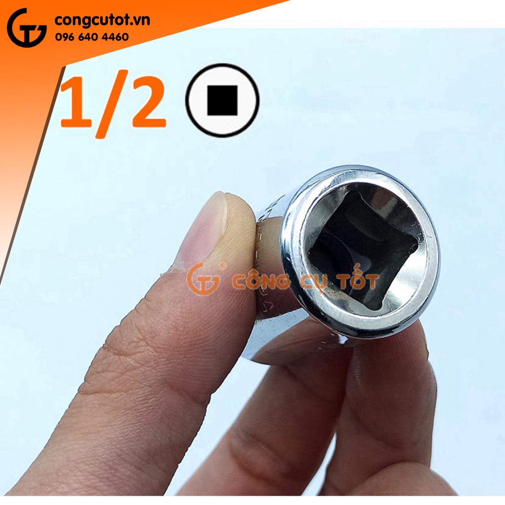 Đầu tuýp 1/2 kèm mũi lục giác thép CRV