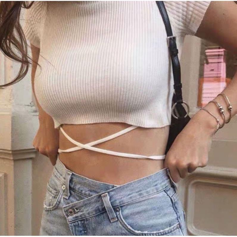 Áo croptop cuốn dây đủ màu - đa dạng có ảnh chụp thật Minstore