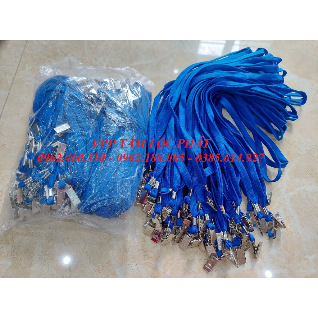 SỈ 100 Chiếc DÂY DÙ KẸP SẮT , bản rộng 1cm - Dây đeo thẻ nhân viên