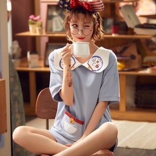 Bộ Thun Cotton Doremon Doraemon Cổ Áo Hình Mon Chu Mỏ