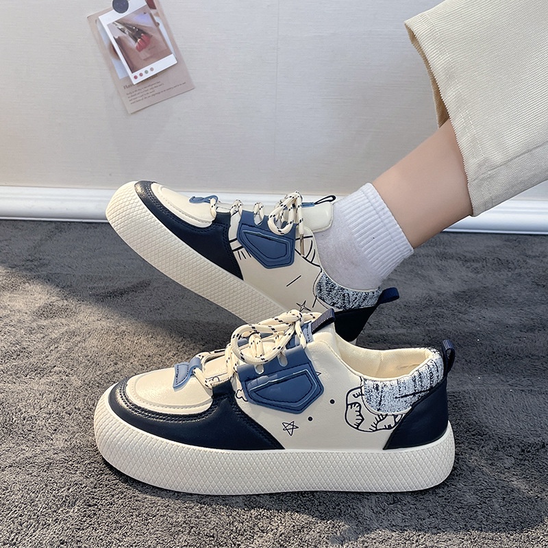 Ielgy Giày Thể Thao Đế Dày Mũi To Phong Cách Nhật Bản Cho Nữ