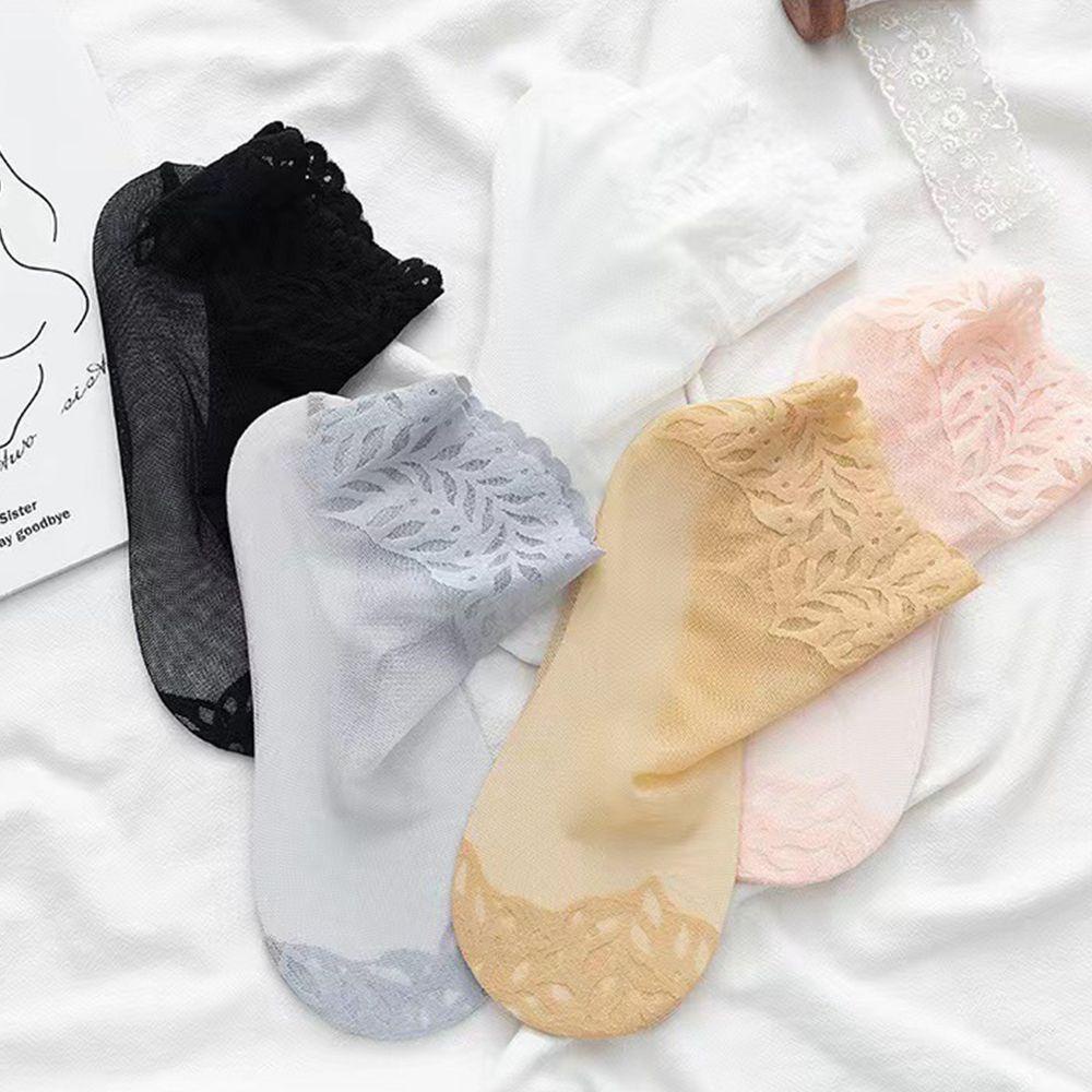 Vớ Nylon Co Giãn Thoáng Khí Chống Trượt In Họa Tiết Lá Cây Thời Trang Cho Nữ 26E