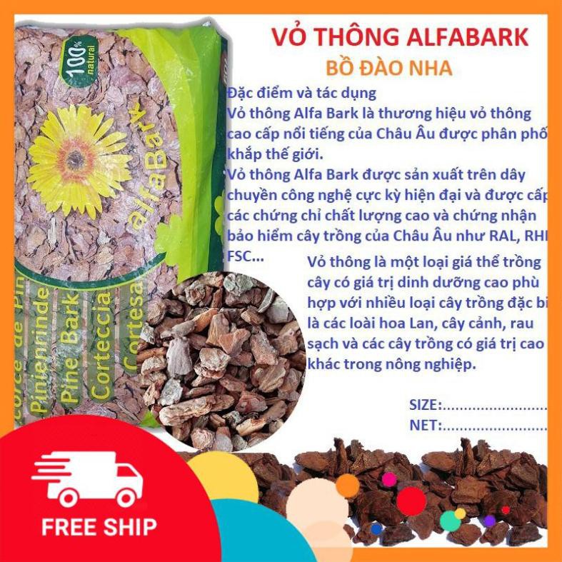 [FREESHIP] VỎ THÔNG ALFABARK SIZE 18-25 mm gói 1kg