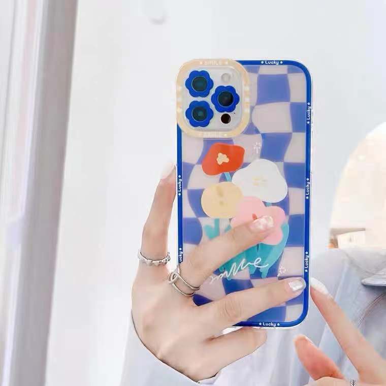 Ốp Điện Thoại TPU Mềm Trong Suốt Họa Tiết Hoa Cho IPhone 13 Pro Max Case/ 12/ 11/ XS/ XR/ X/ 8/ 7 Plus Mini