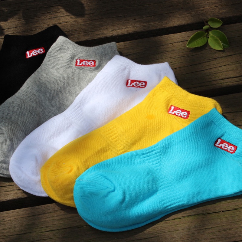 Tất vớ nam nữ cổ ngắn thêu chữ Lee chất siêu dày dặn Warm&amp;Cute AD20