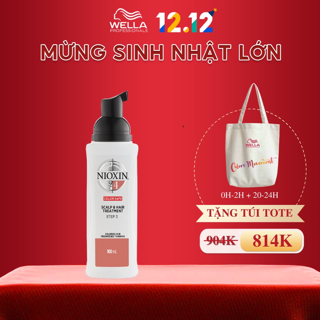 Tinh Chất Nioxin 4 Dành Cho Tóc Nhuộm, Thưa Mỏng Và Rụng Nhiều Trong Thời Gian Dài Scalp & Hair Treatment 100ml