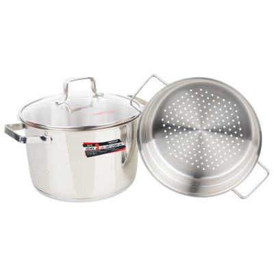 Bộ Xửng Hấp Inox  24cm Happy Cook Milan ST24-ML