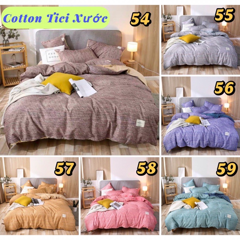 Bộ Chăn Gối Cotton Tici Xước Hàng Nhập Khẩu- Không Phai, Không Xù