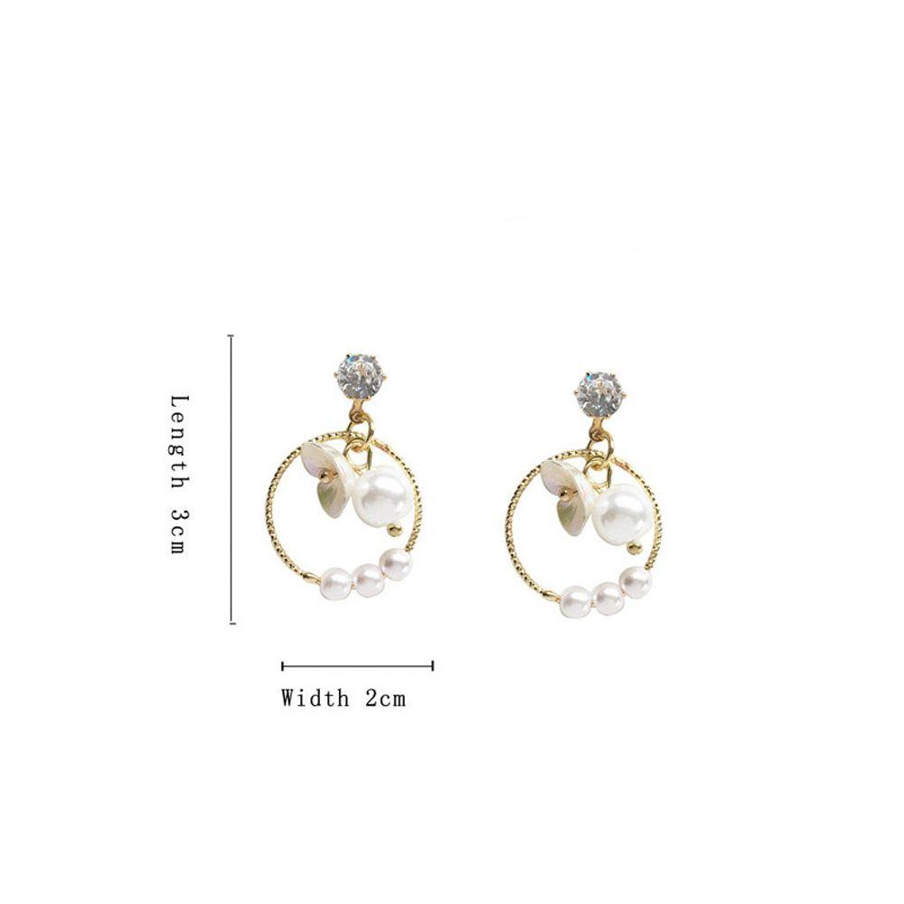 Bông Tai Tròn Đính Đá Zircon Dễ Thương Thanh Lịch|Trang Sức Vòng Đeo Tay Thời Trang Sành Điệu Cho Nữ