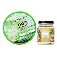 Combo Gel Nha Đam Milaganics (300ml) + Bột Yến Mạch Milaganics (Hũ 90g)