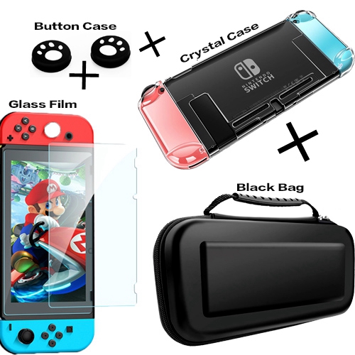 Vỏ Bảo Vệ Bằng PC Cứng Trong Suốt Kèm Giá Đỡ Cho Máy Chơi Game Nintendo Switch NS NX