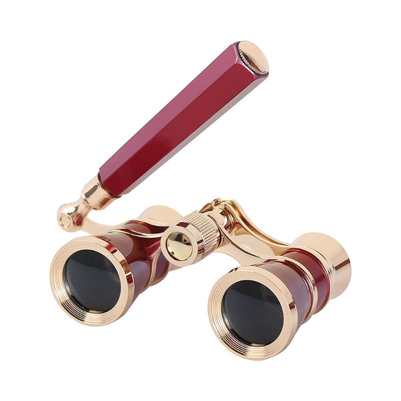 Mini Protable Vintage Glasses Binocular Telescope with Handle Fashion Elegant