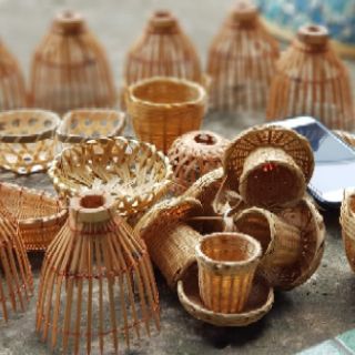 Combo 4 món đồ tre mini nhỏ xinh