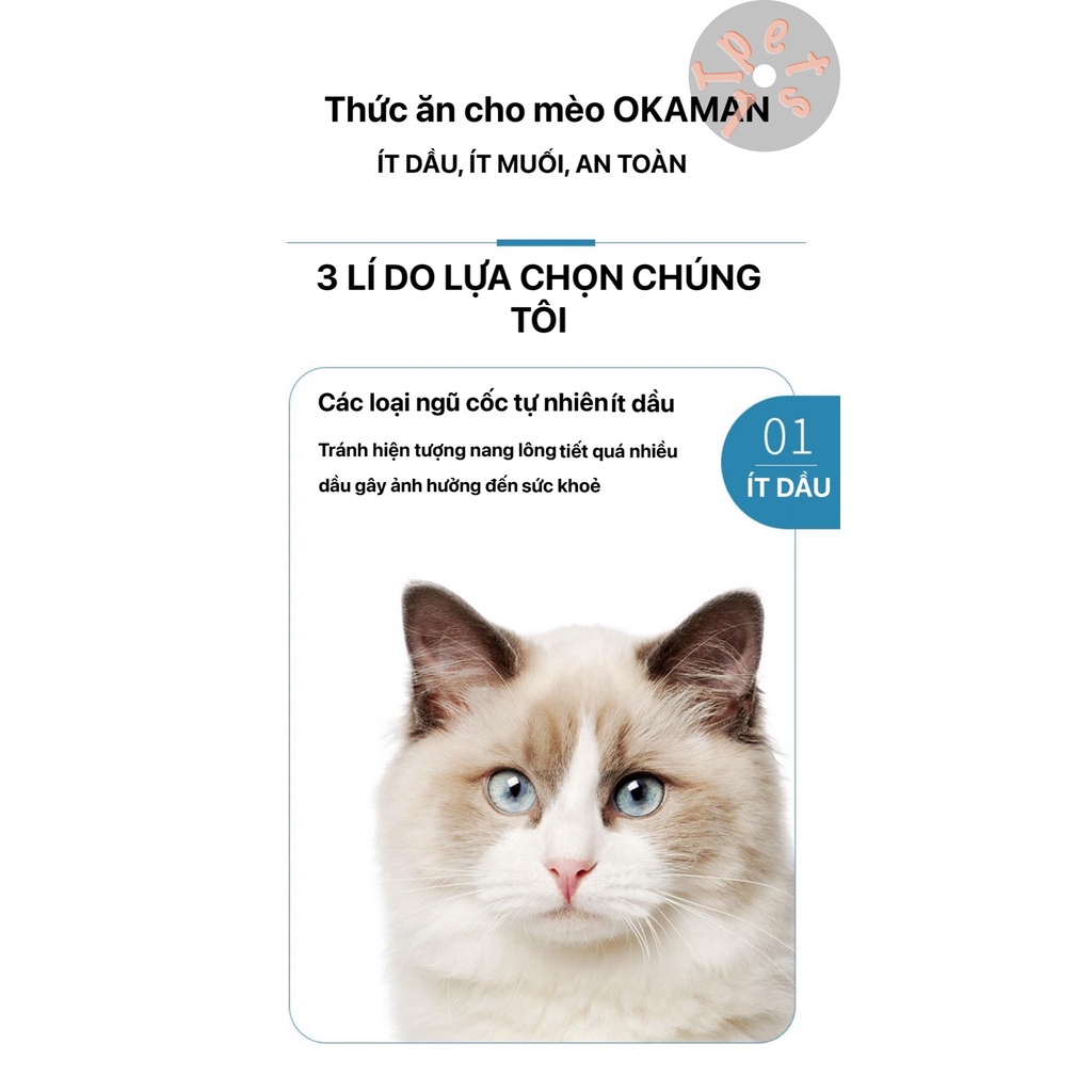 [500gr Sản phẩm dùng thử- repack] Thức ăn hạt cho mèo nội địa TQ bổ sung DHA,OMEGA3