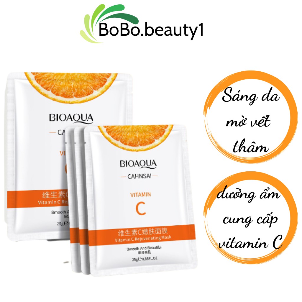 Mặt nạ trái cây dưỡng trắng sáng da cấp ẩm hoa quả vitamin C mask BIOAQUA nội địa Trung | BigBuy360 - bigbuy360.vn