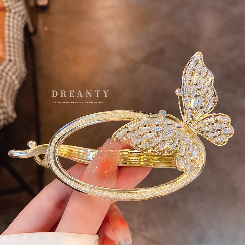 Kẹp Tóc Hình Bướm Đính Ngọc Trai Sang Trọng