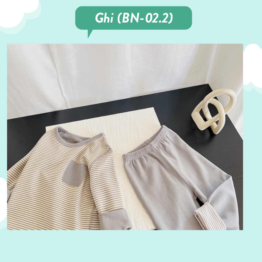 Đồ Bộ Bé Trai/Gái Dài Tay Thu Đông/ Bọ Nỉ Bé Trai/Gái Giữ Nhiệt Ấm Áp Mã BN - 02.2 (Ảnh Thật)