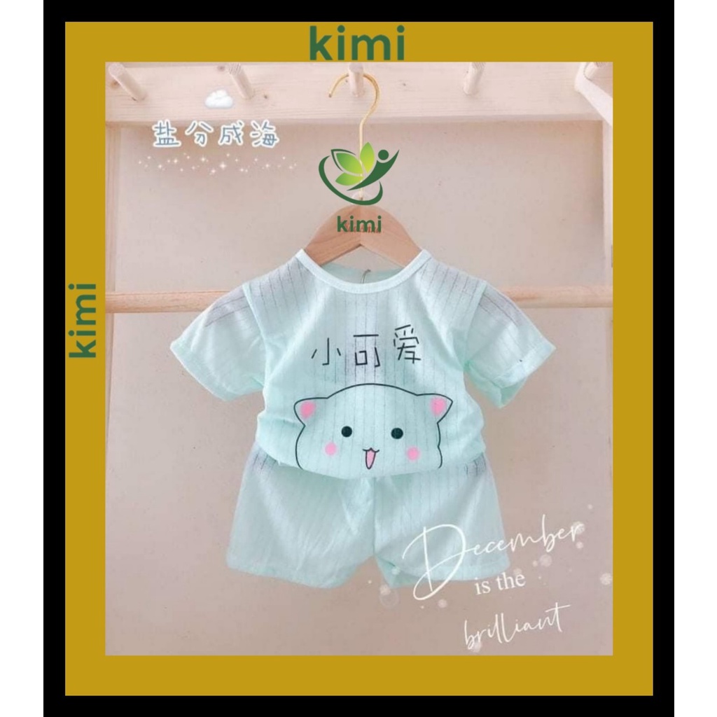 Combo 5 Bộ cotton giấy cộc  tay cho bé trai bé gái trẻ sơ sinh 3-15kg cúc vai hàng loại 1 - KIMI- SHOP CT06