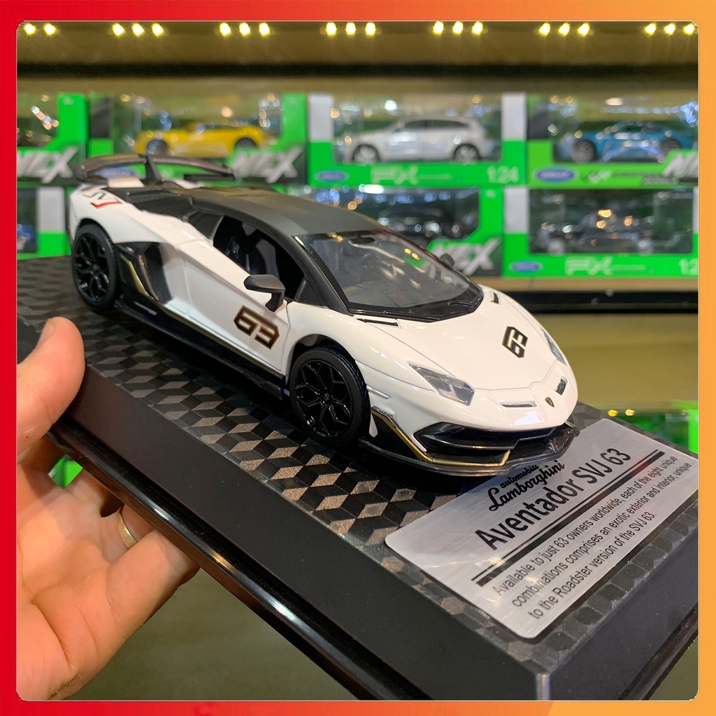 Mô hình xe Lamborghini Aventador SVJ 63 tỉ lệ 1:24 MSZ