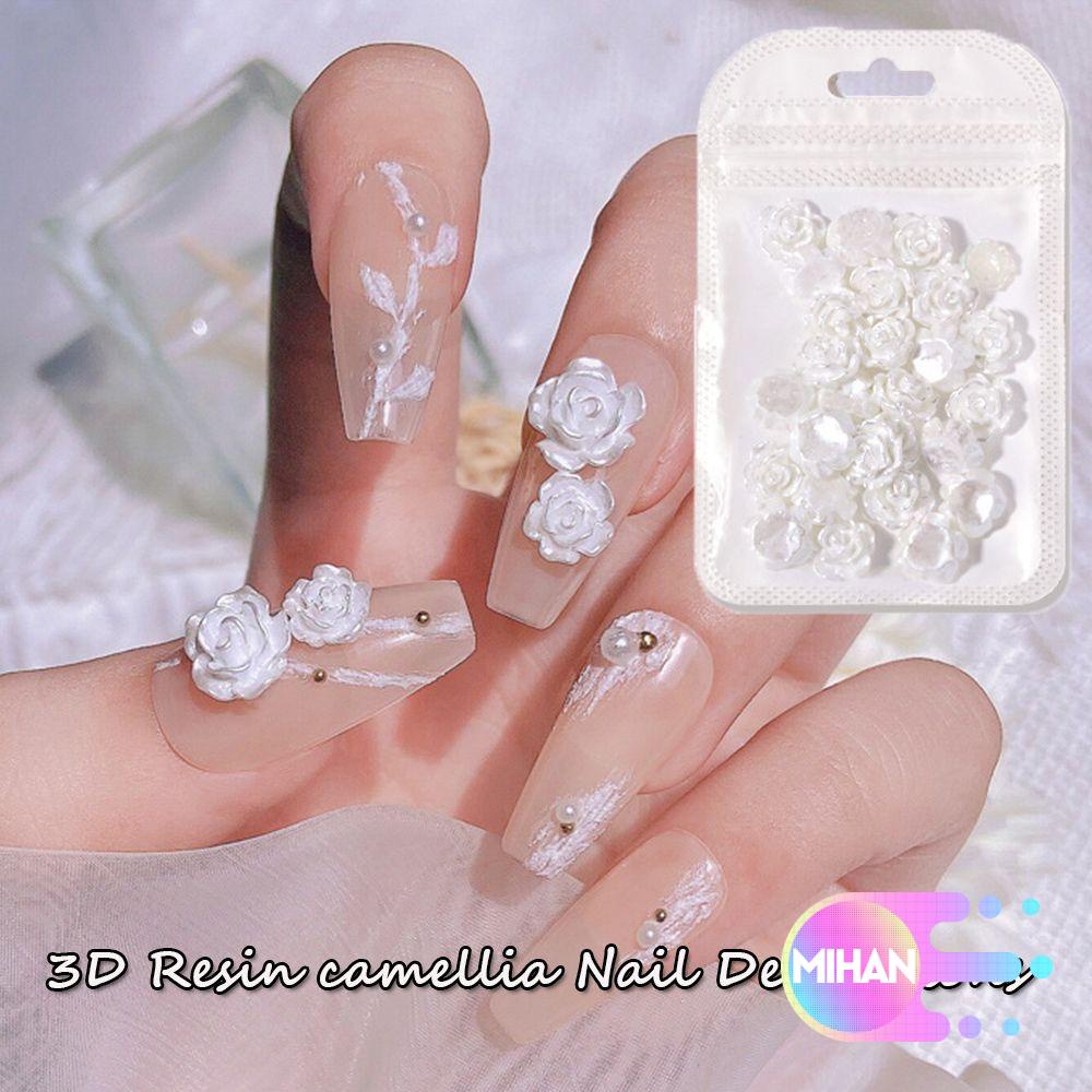 [Hàng mới về] Set 30 phụ kiện hoa trà 3d trang trí móng tay