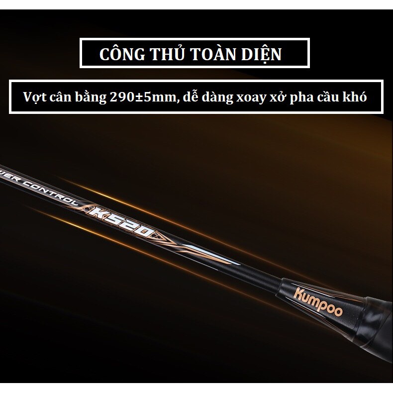 Vợt cầu lông Kumpoo chính hãng , 100% Carbon, căng max 12kg, giá cả phải chăng
