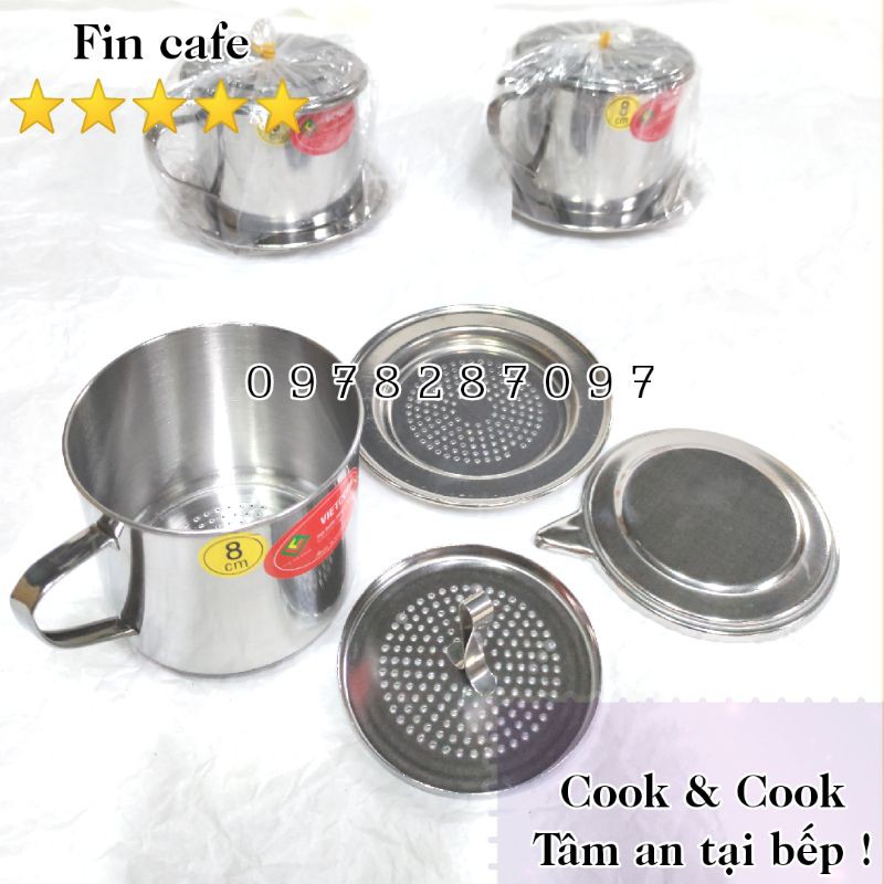 Phin Cafe Inox cao cấp Phin Cà Phê Inox Nhiều kích cỡ 6, 7, 8 cm Vietcook