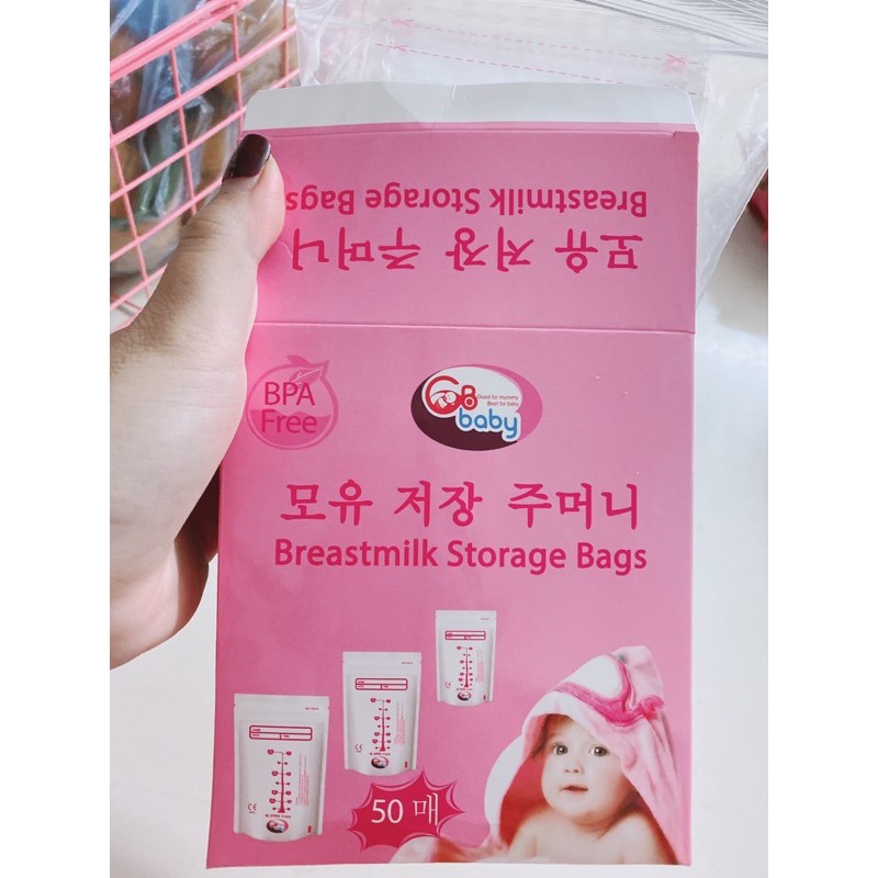 Hộp 50 túi trữ sữa mẹ 250ml GB baby (Hàn Quốc)