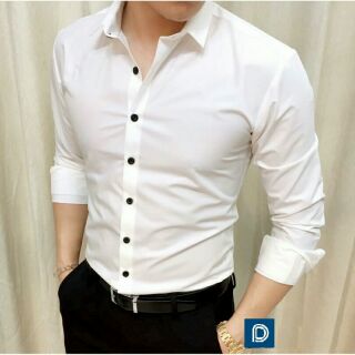 Sơ mi nam S391 chất lụa thái mềm mịn, phom slim fit