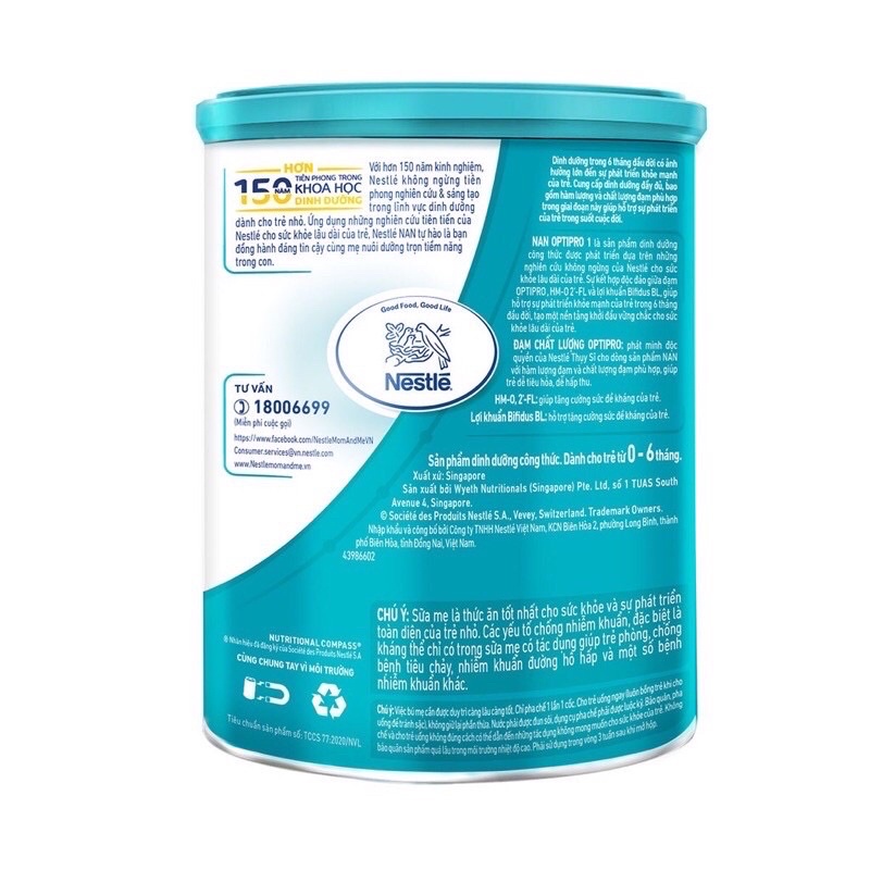 Sữa bột Nestle NAN OPTIPRO HMO 1 - hộp 400g