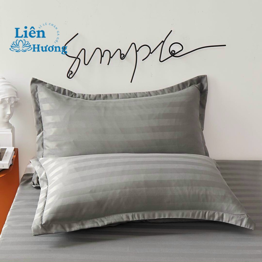 Vỏ gối nằm cotton sọc 3F chuẩn phong cách khách sạn cỡ 48x65cm (1 cái)