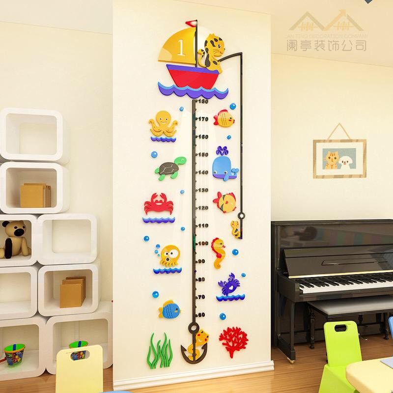 THƯỚC ĐO CHIỀU CAO CHO BÉ - CÁ BIỂN, trang trí phòng cho bé
