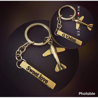 Móc Khóa Khắc Tên Kèm Charm