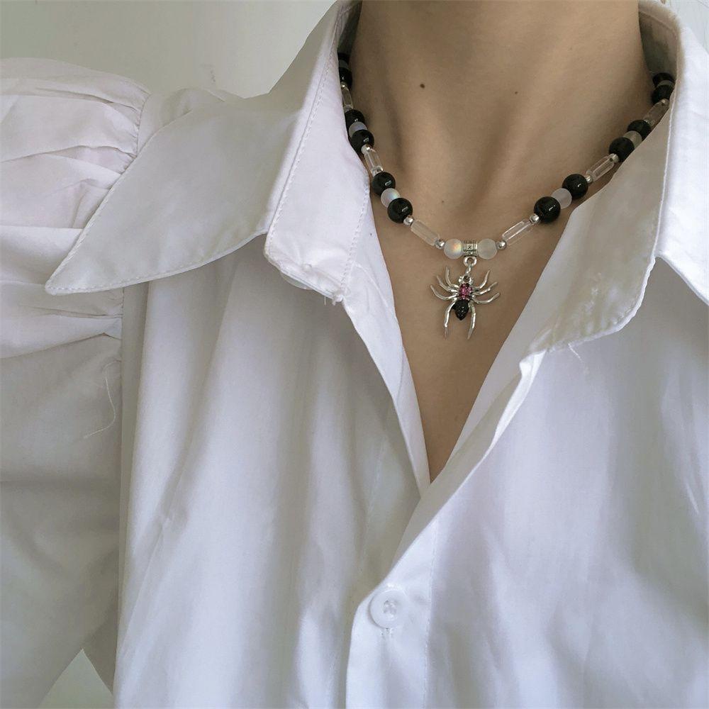 NEXTVN Spider Pendant Charm Women Goth Vintage Punk Clavicle Necklace