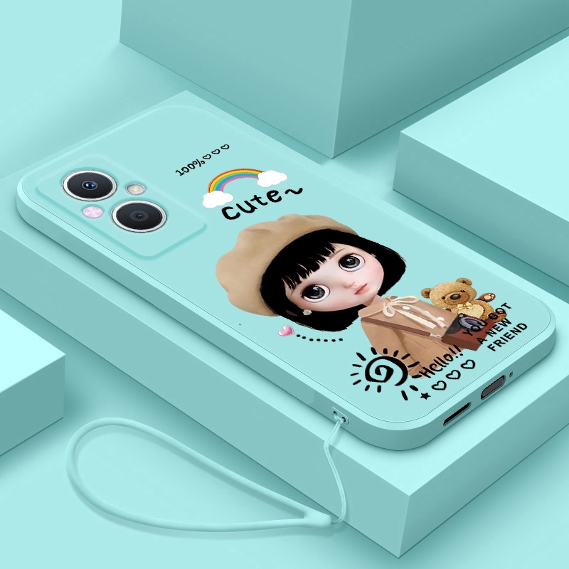 Ốp Điện Thoại tpu Dẻo Họa Tiết Cô Gái Đội Nón Beret Cho oppo RENO 7 RENO 7pro RENO 7Z RENO 7se RENO 8 RENO 8pro
