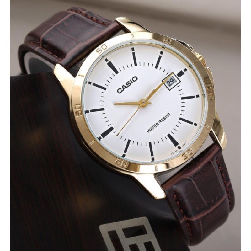Đồng hồ nam dây da Casio chính hãng Anh Khuê MTP-V004GL-7AUDF