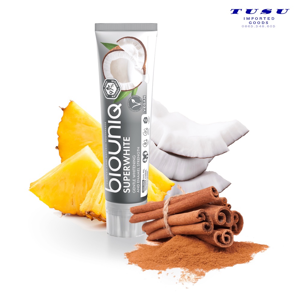 Kem đánh răng Biouniq hương dừa 100ml-Nhập khẩu chính hãng từ Nga/Complete care natural toothpaste Biouniq coconut scent