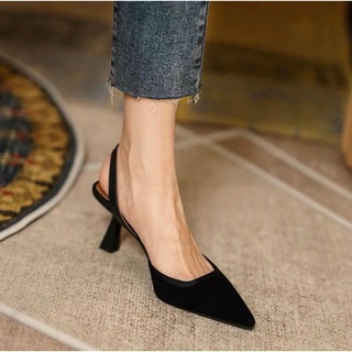 Giày bít mũi nhọn dây hậu(ẢNH THẬT SHOP CHỤP)